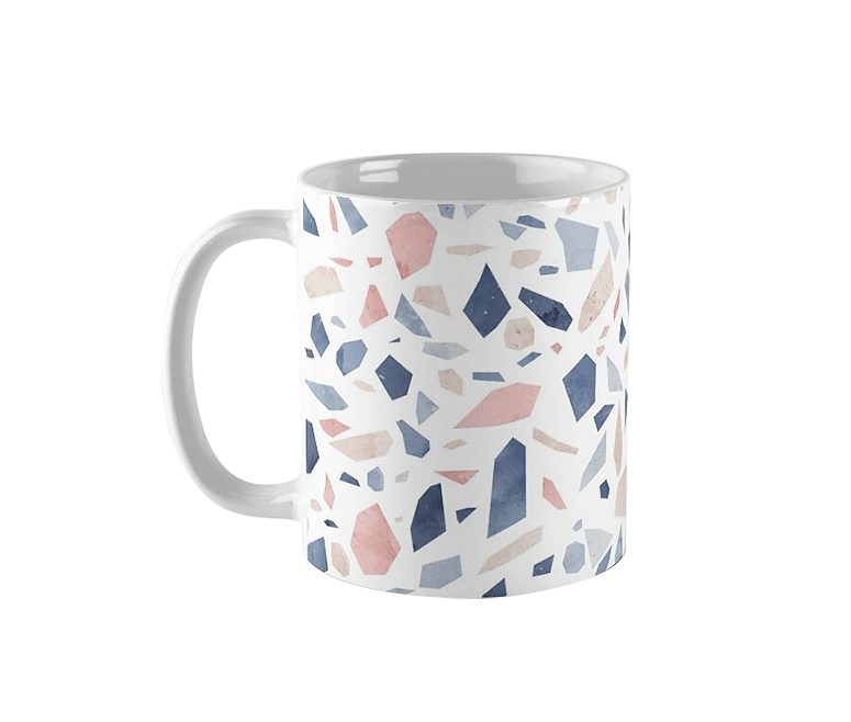 Terrazzo bleu rose pastel tasse