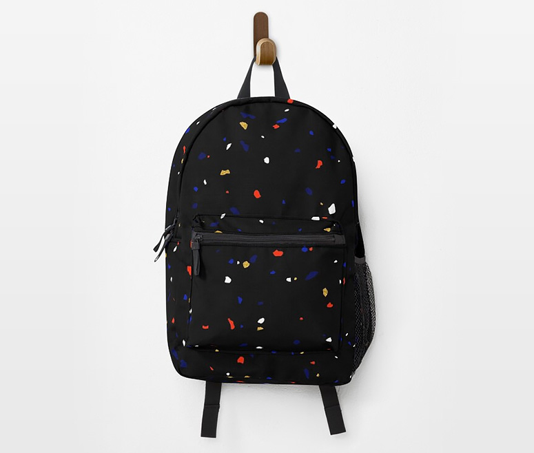 Terrazzo memphis jesmonite noir couleur sac